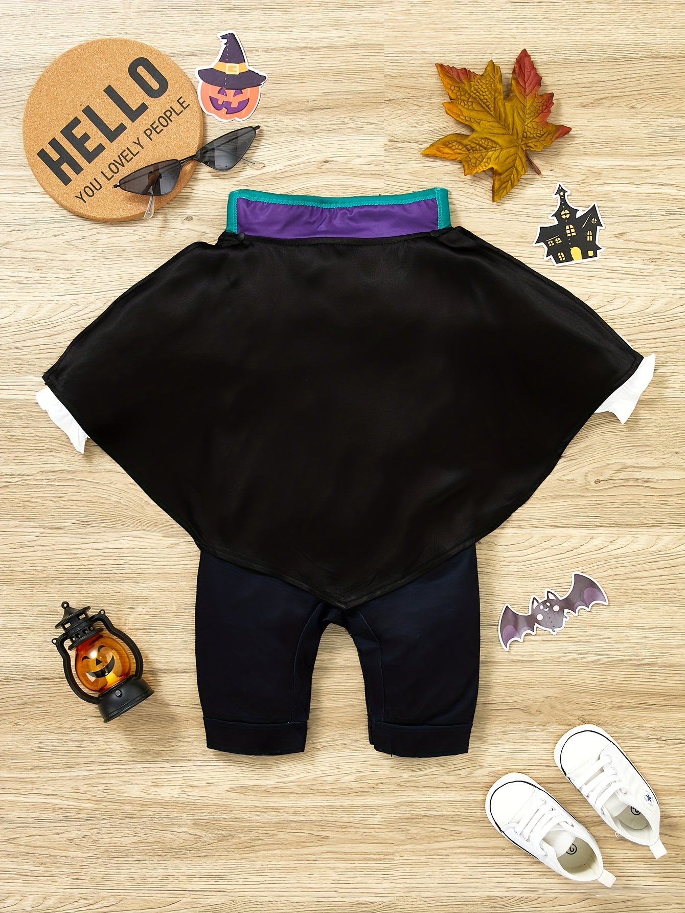 🍼 Baby Boy Halloween Romper Set – Gentleman Bodysuit & Cape