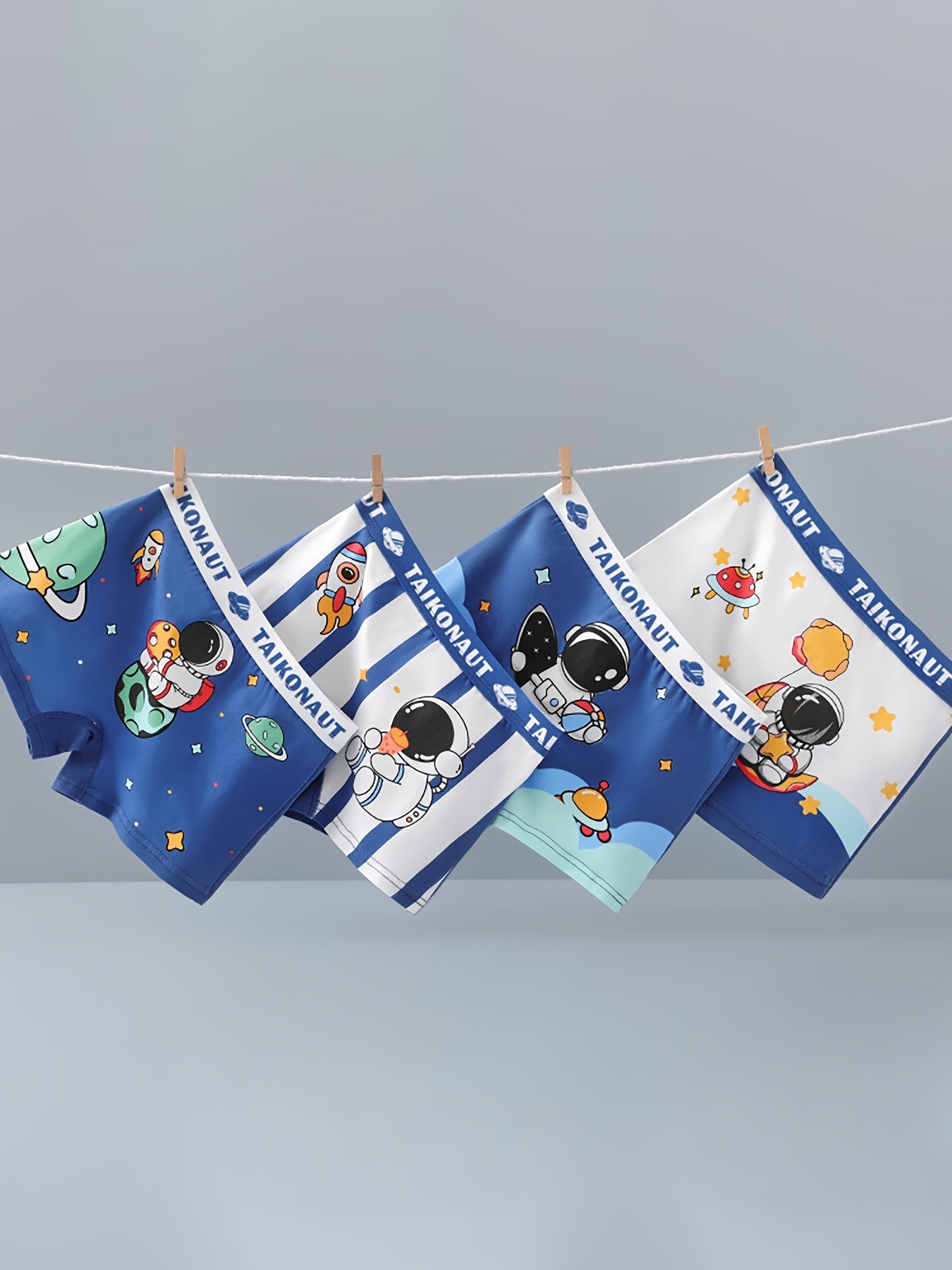 4pcs Boys' Cotton Underwear – Soft, Breathable Four-Corner Shorts for All Seasons