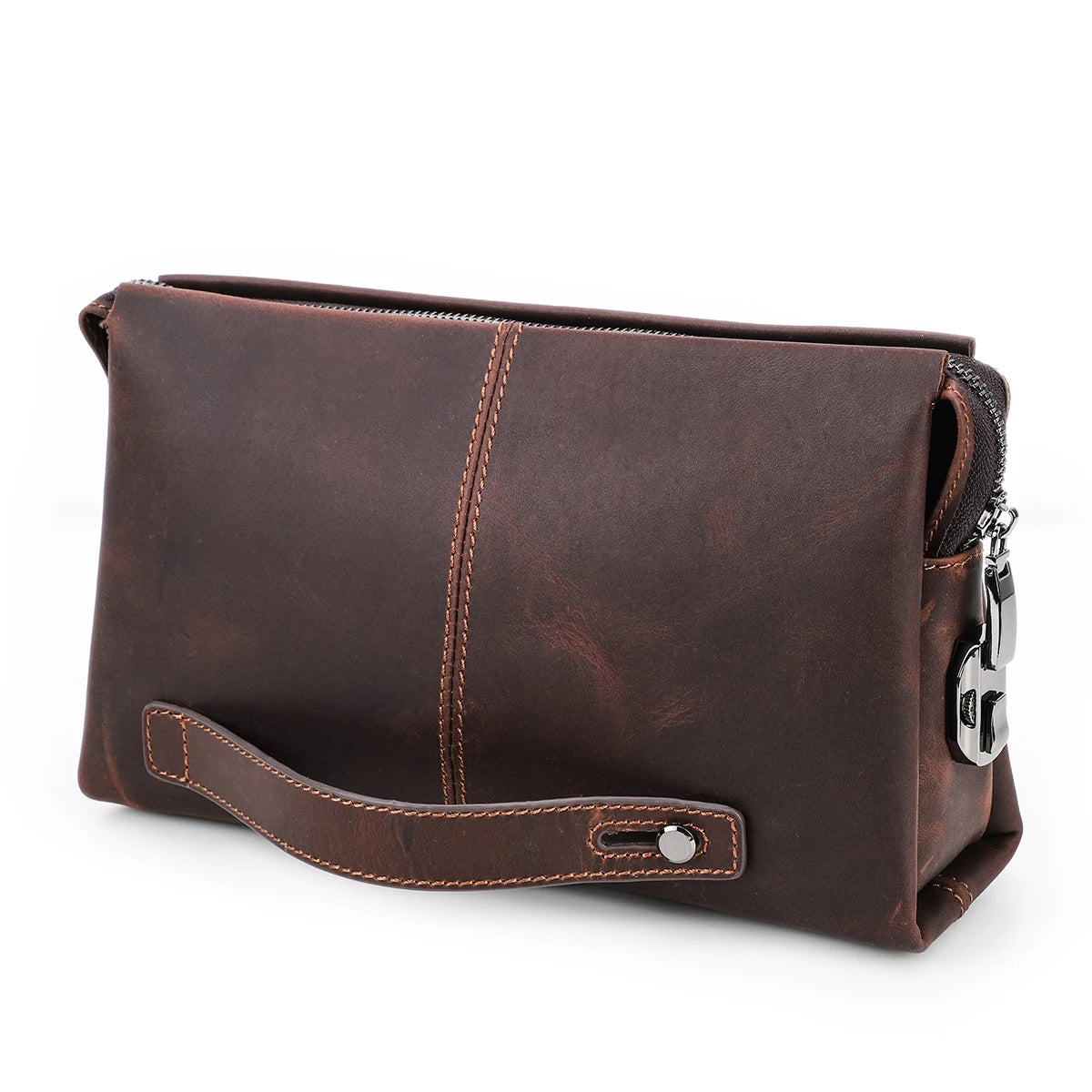 Men Clutch Bag Large Capacity ,Coded Lock ,Design Genuine Leather Men Wallets