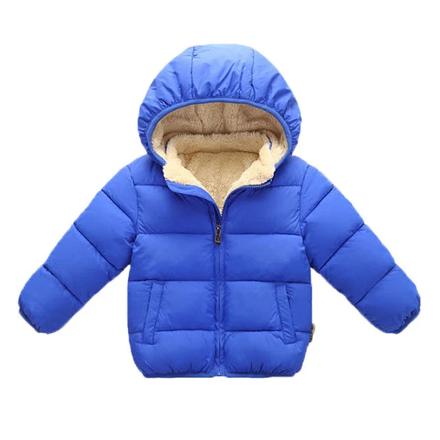 Baby Children Coats Winter Thick Jackets Warm Plush Outerwear  Fur Hooded Jacket