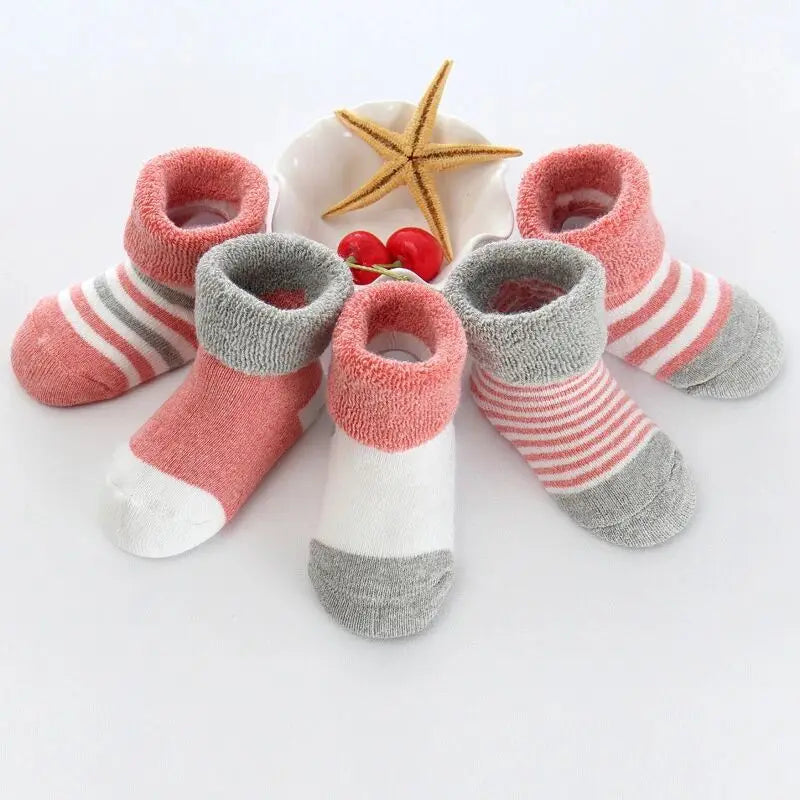 5Pairs/lot unisex Non-Skid Baby Shoe Socks 0-12months, Cotton