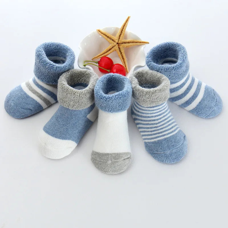 5Pairs/lot unisex Non-Skid Baby Shoe Socks 0-12months, Cotton
