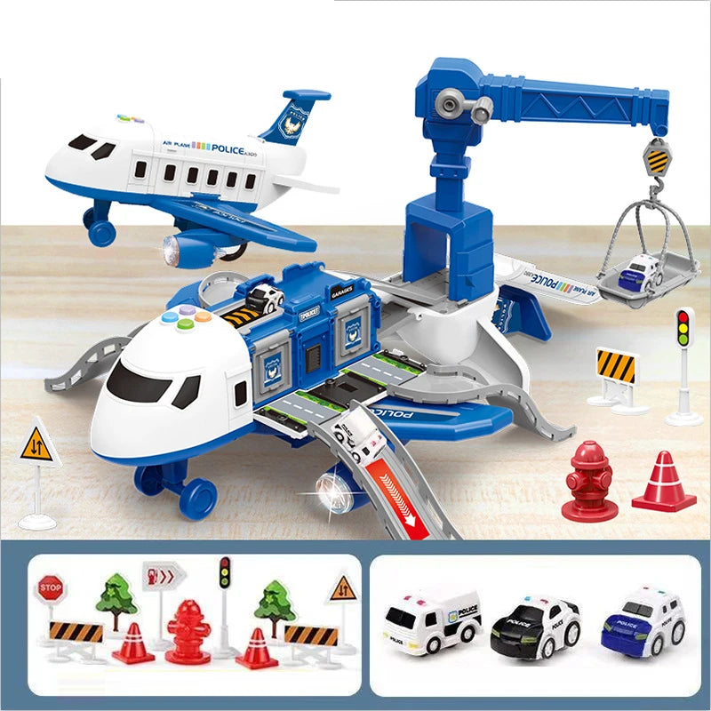 New Deformation Music Simulation Track Inertia Toy Aircraft Large Size Passenger Plane Kids Airliner