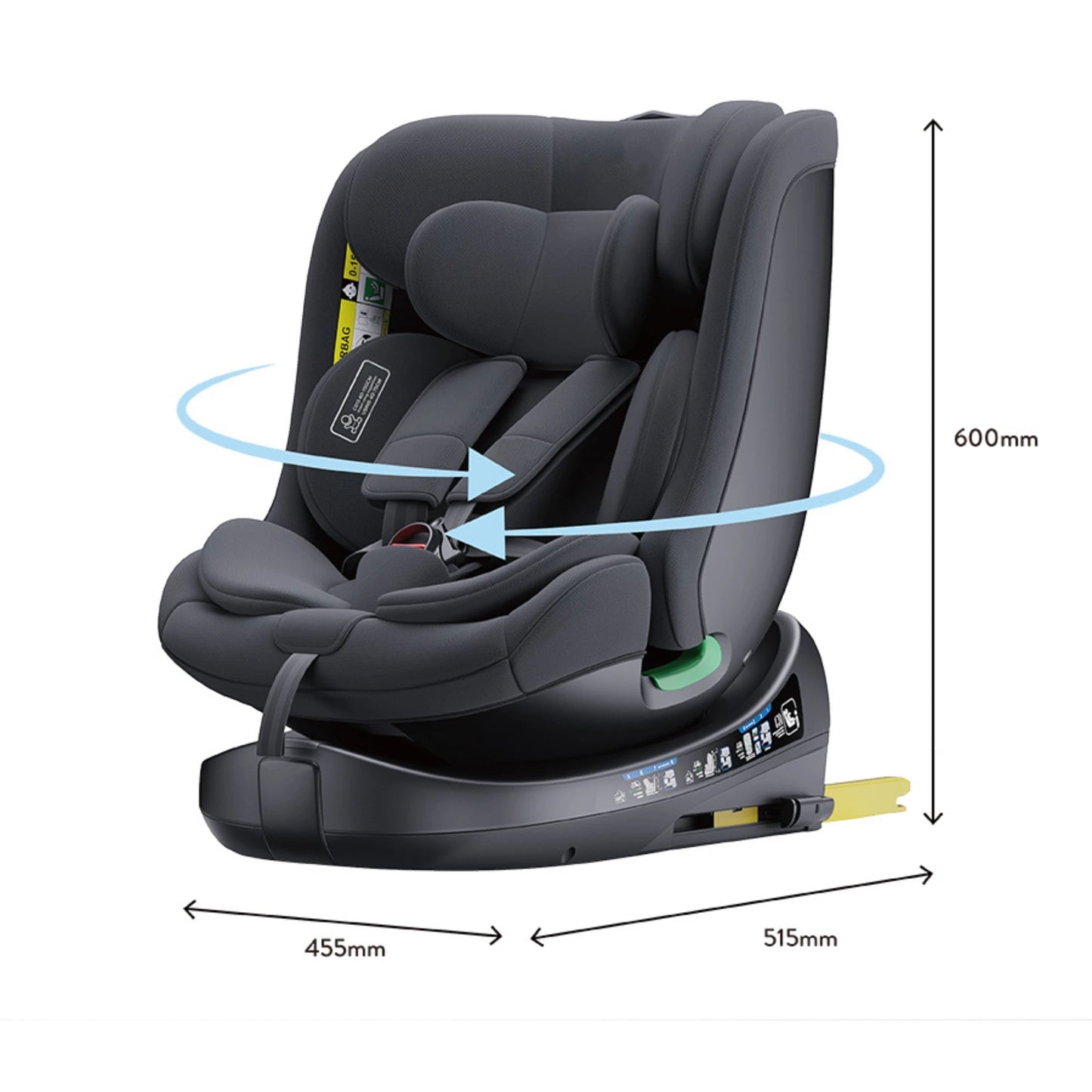 Child Seat 360° Baby Car Seat  Rotatable ISOFIX ,E8，R129/Group0+1/2/3,0-36 kg/0-12 Years, 5-Point Safety Belt, Child Car Seat