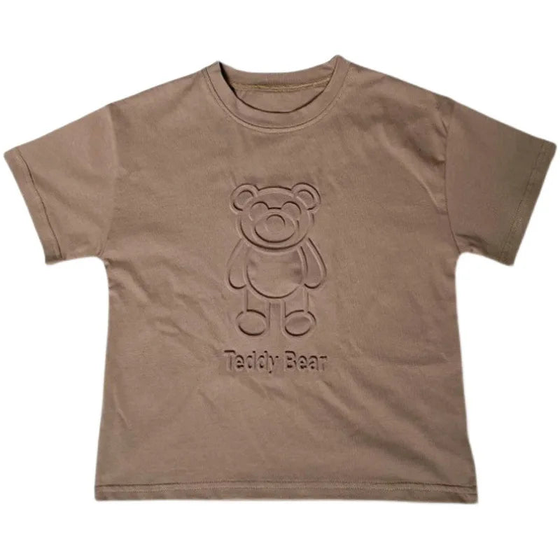 Kids’ Cartoon Bear T-Shirt – Lightweight Cotton Summer Top for Boys & Girls