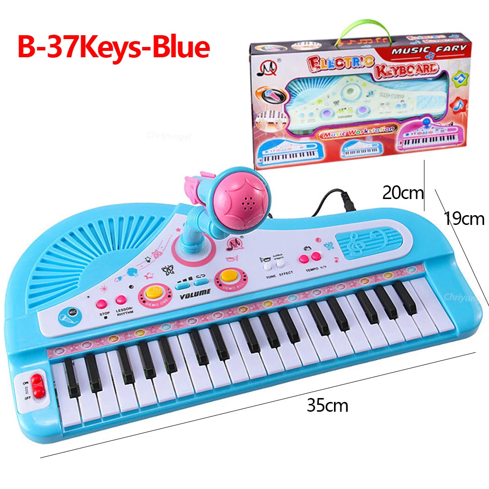 37-Key Kids Electronic Piano Keyboard with Microphone – Fun Musical Toy