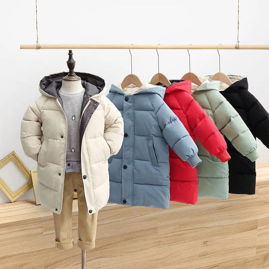OLEKID 2025 Kids’ Winter Jacket – Warm Hooded Down Cotton Coat (1–10Y)