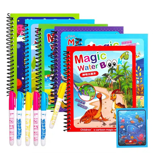 Magic Water Drawing Book with Pen – Reusable Montessori Early Learning Toy