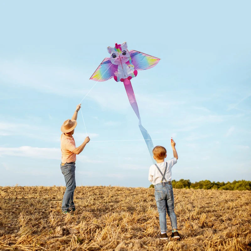 Yongjian Pink Unicorn Kite – Easy-Fly Small Kite with 50m String for Kids