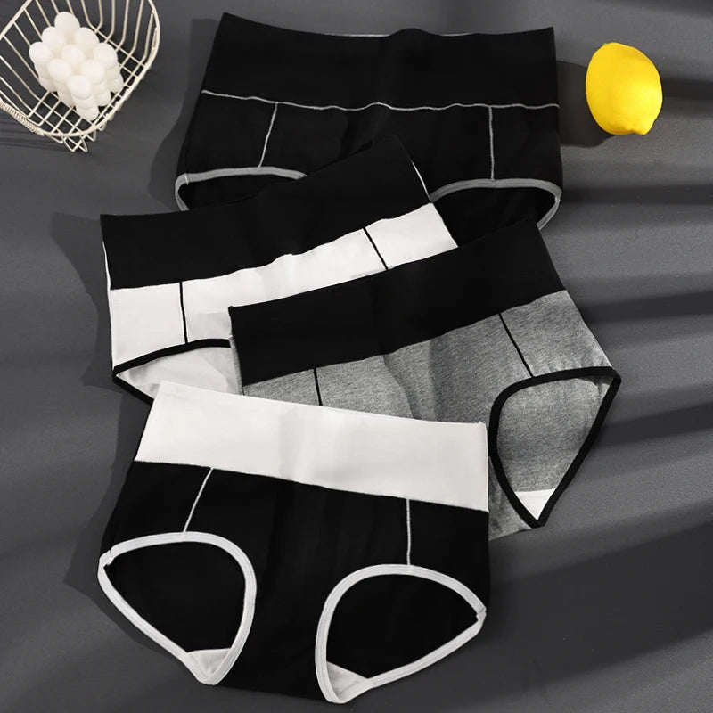 4PCS High Waist Cotton Body Shaper Panties – Breathable Slimming Underwear, Plus Size M-5XL