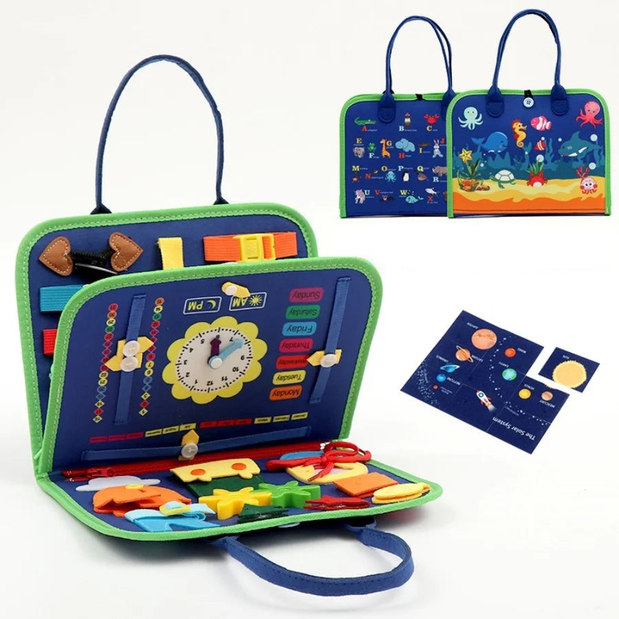 Montessori Busy Board – Educational Sensory & Motor Skills Activity Toy for Kids