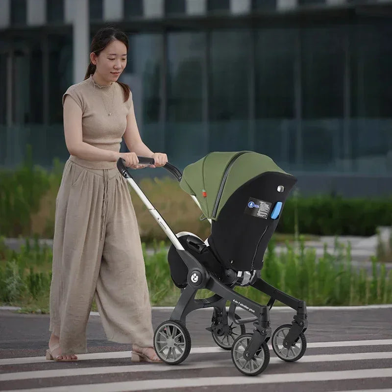 NEW 4-in-1 Baby Stroller – Foldable Multifunctional Lightweight Travel Pram with Basket Seat