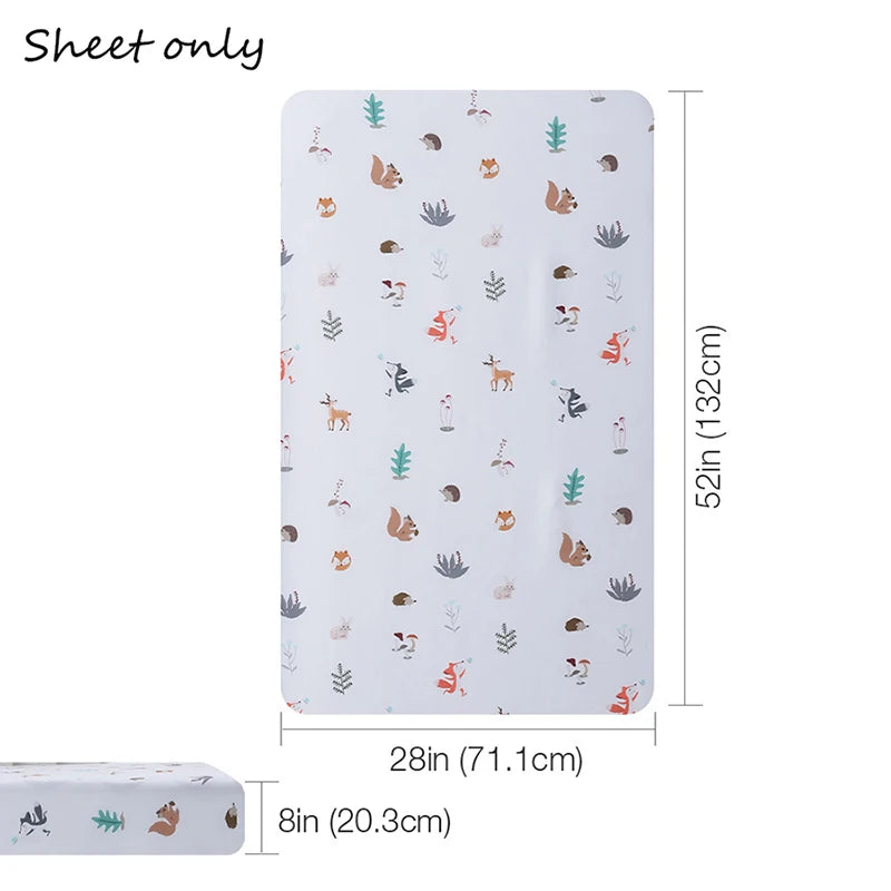 Baby Crib Sheets for Boys Girls Organic Fitted Elastic Toddler Bed Crib Mattress Sheets for Infant Unisex