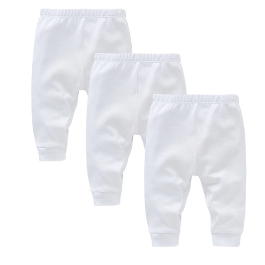0-12M Baumwolle Neugeborenen Baby 3 Teile/los Junge Mädchen Hosen Feste Lange Hosen Casual Baby Leggings