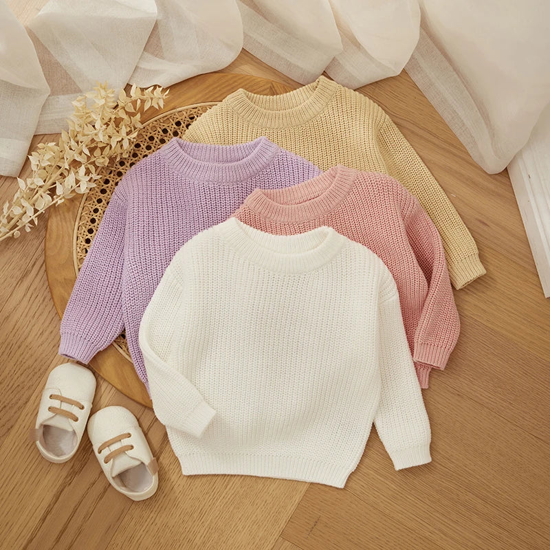 MISOWMNJOY Kids Knit Sweater – Winter Long Sleeve Pullover for Boys & Girls