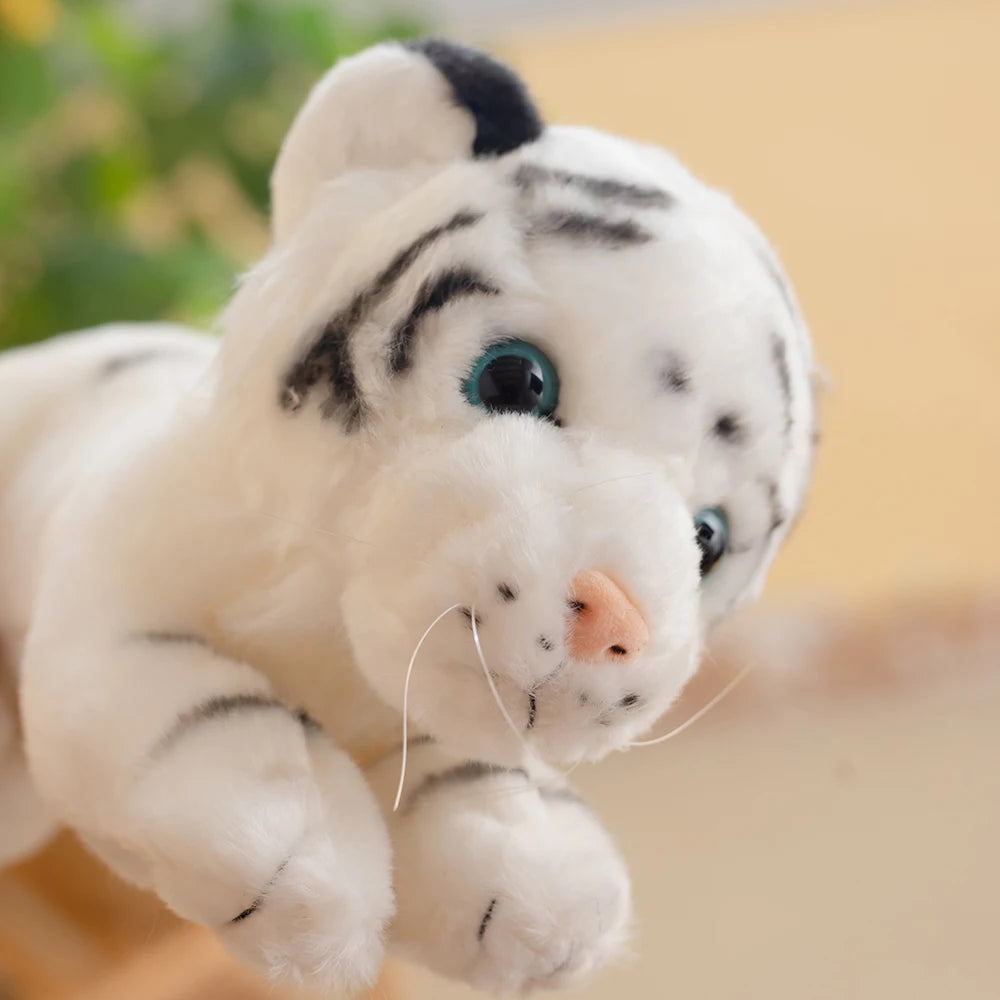 23cm Cute Stuffed Animal Baby Tiger White Siberian Tiger Plush Toy Emulational Plushies Soft Doll Room Decor Gift for Girl Boy