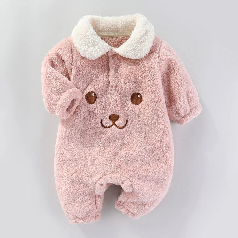 Newborn Baby Romper – Soft Cartoon Jumpsuit for Autumn/Winter (0–12M)