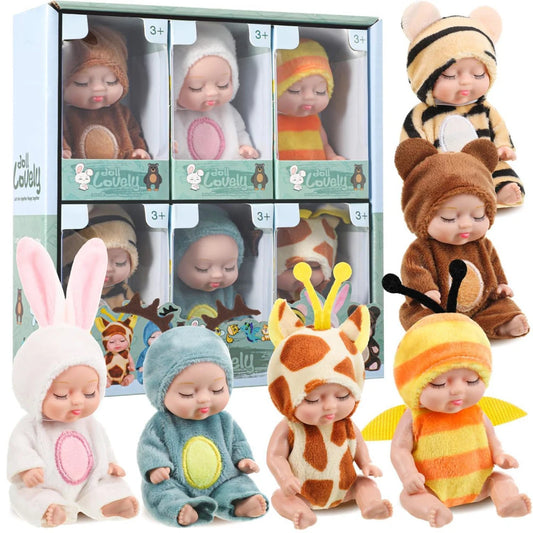 6-piece reborn doll kit, cute princess dolls
