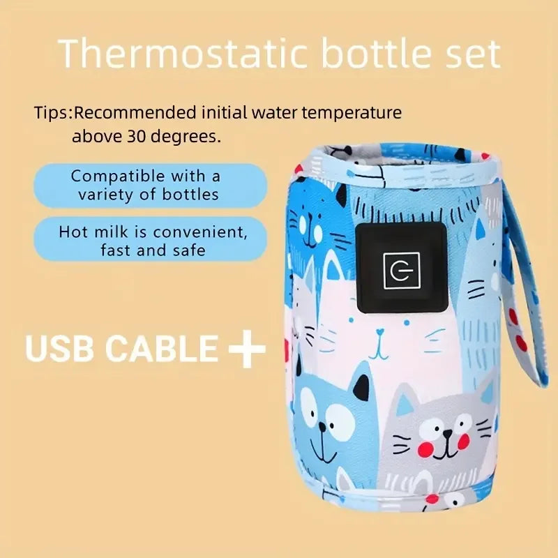 USB Milk, Water Warmer, Travel Stroller Insulated Bag, Nursing Bottle Heater, Portable Bottle Feeding Warmer