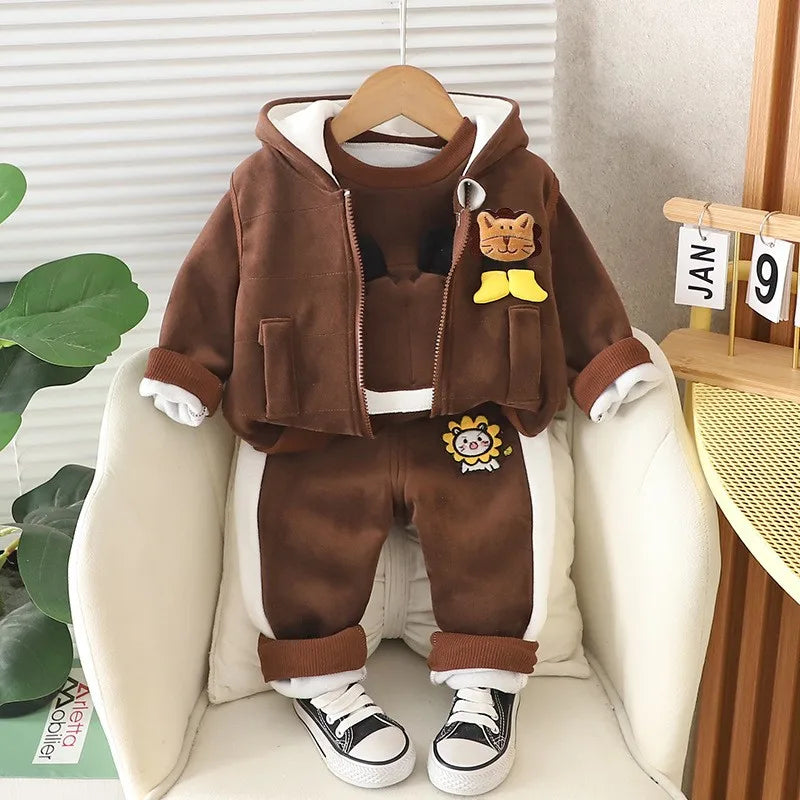 🦁 Lion Fleece Baby Set (3pcs)
