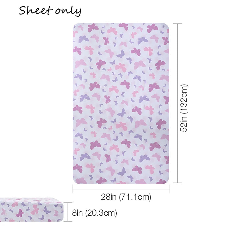 Baby Crib Sheets for Boys Girls Organic Fitted Elastic Toddler Bed Crib Mattress Sheets for Infant Unisex