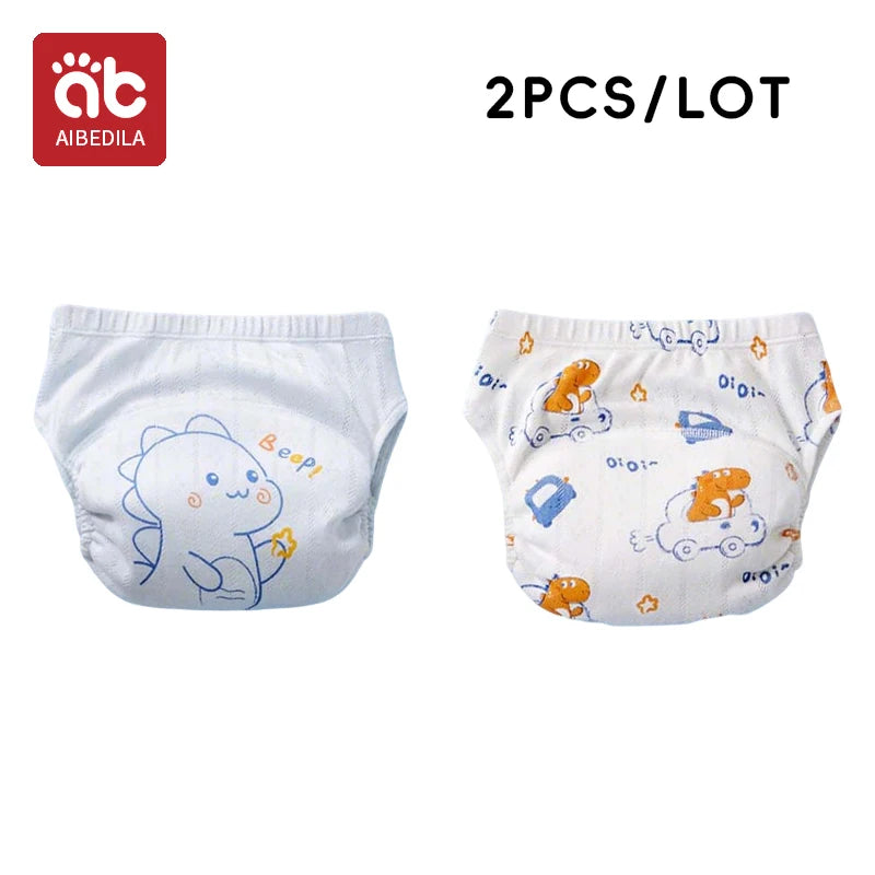 2pcs Newborn Training Pants Cotton Thin Summer Baby Widen Shorts Washable Boy Girl Cloth Diapers Reusable Nappies Infant Panties