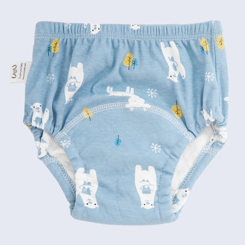 6-Layer Reusable Cotton Baby Training Pants – Waterproof Cloth Diaper Shorts