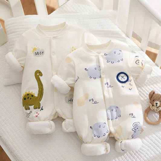 Somenie Newborn Winter Onesie – Thick Cotton Bodysuit for Boys & Girls