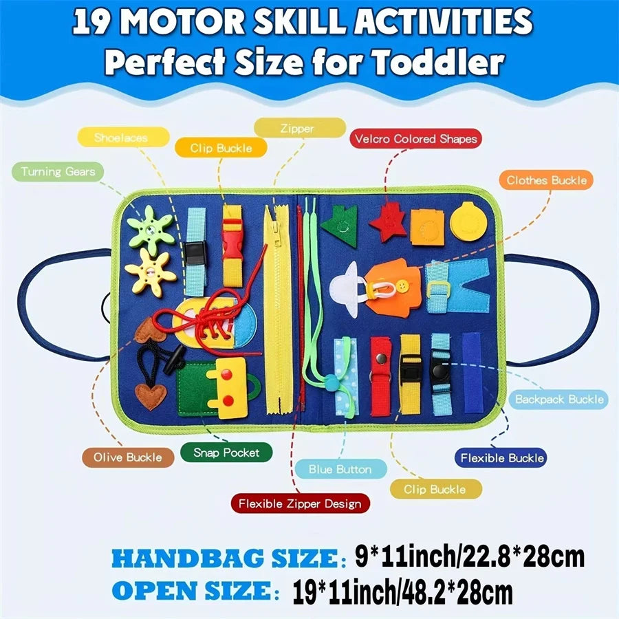 Montessori Busy Board – Educational Sensory & Motor Skills Activity Toy for Kids