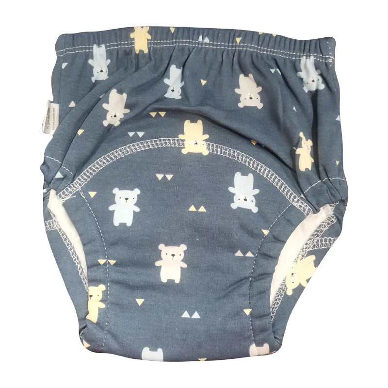 6-Layer Reusable Cotton Baby Training Pants – Waterproof Cloth Diaper Shorts