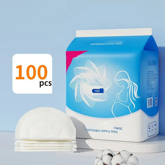 100pcs Soft Nursing Pads - Comfortable, Disposable Breastfeeding Pads for Moms, White, 100% Polyester Fiber, Perfect for Feeding