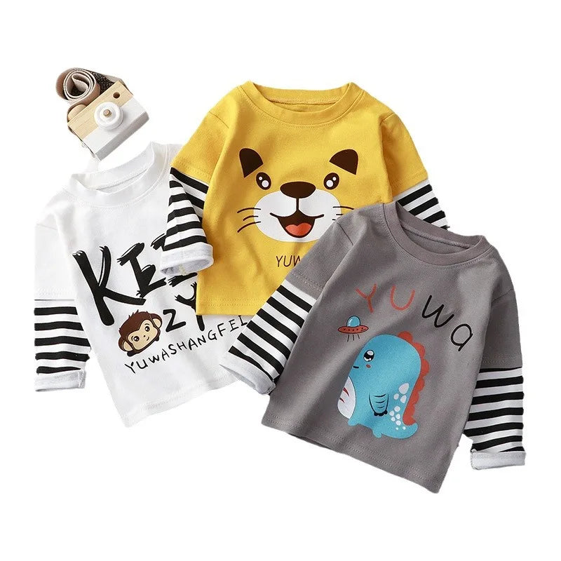 Kids’ Long Sleeve T-Shirt – Cartoon Cotton Top for Boys & Girls (0–5Y)