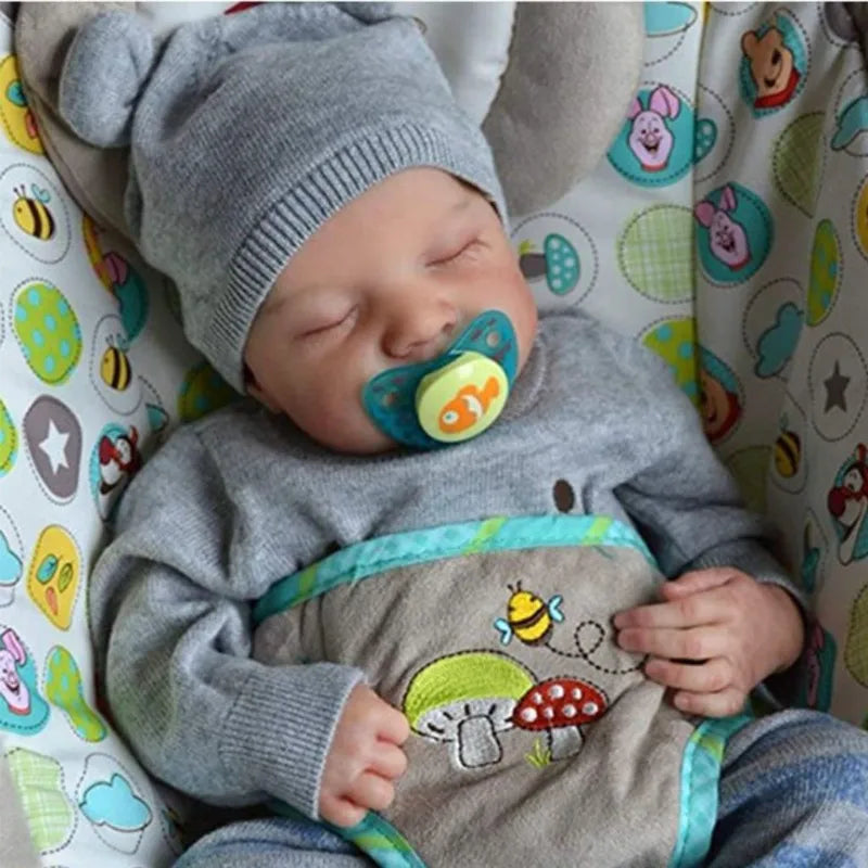 19 Inches Levi Reborn Baby Realistic Vinyl Body Alive LoL Bebe Newborn Finished Hair-painted Doll Children