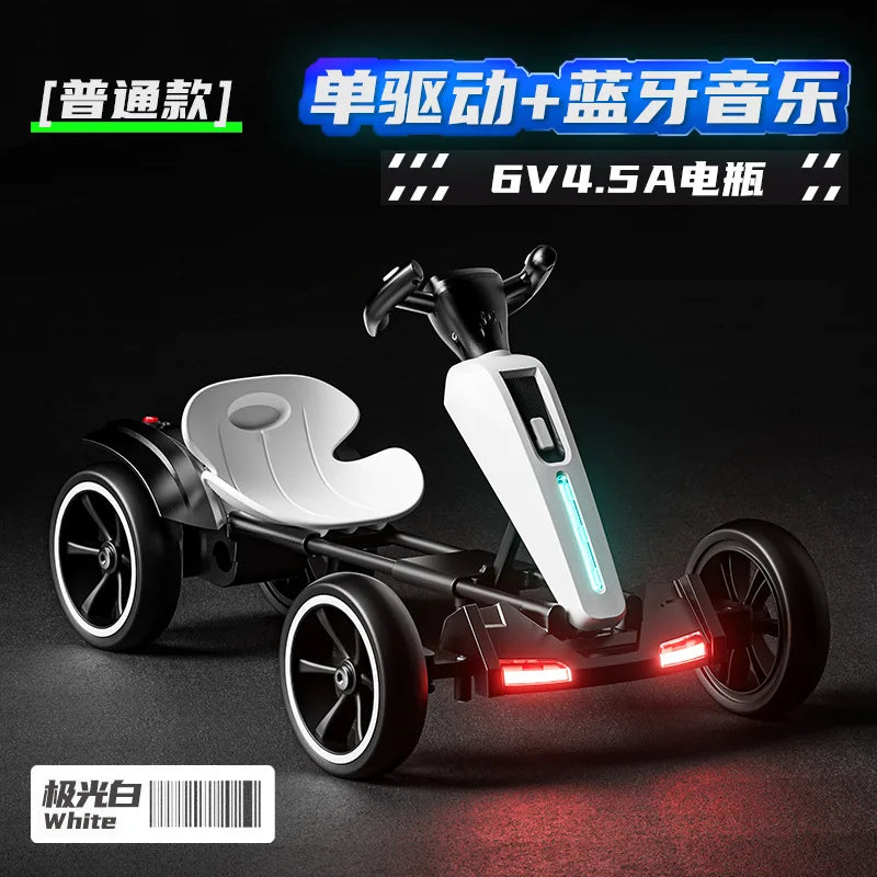 Kart, With Led Light And Music Kids Electric Kart