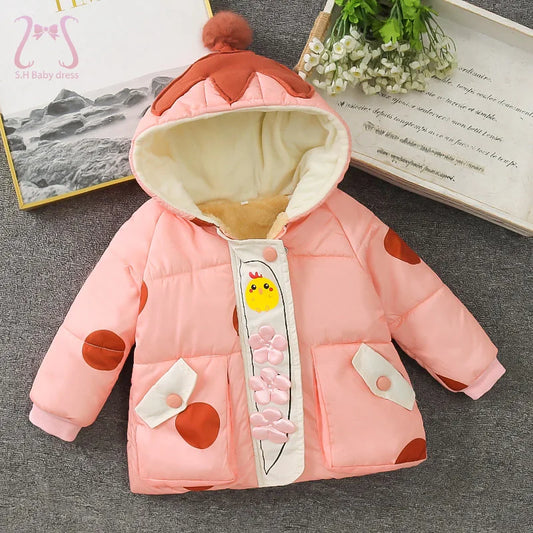 1-5 Jahre alt Baby Mädchen Jungen Winter warmer Mantel Mode Kinder bequeme Kleidung Kleinkinder Kostüm schöne Cartoon Kinder tragen