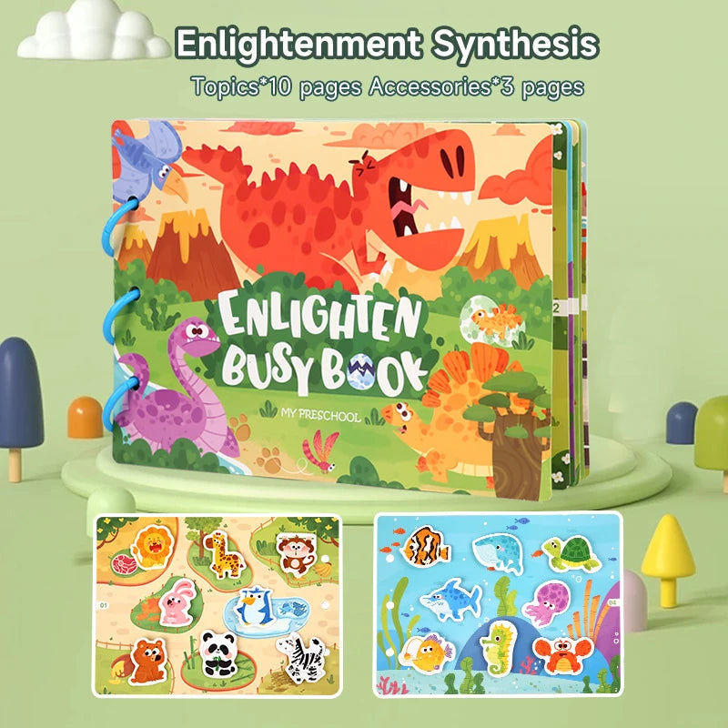 Montessori DIY Sticker Quiet Book – Reusable Educational Puzzle Toy for Kids