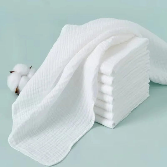 8Pcs/let Soft Cotton Baby Gauze Diaper (Newborn Changing) Washable, Reusable Double Layer Soft