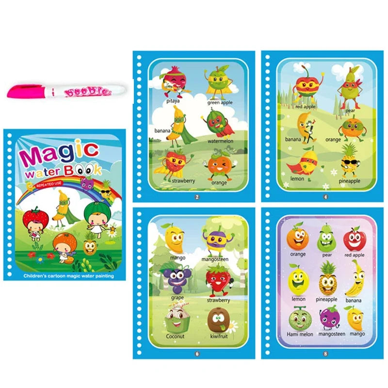 Magic Water Drawing Book with Pen – Reusable Montessori Early Learning Toy