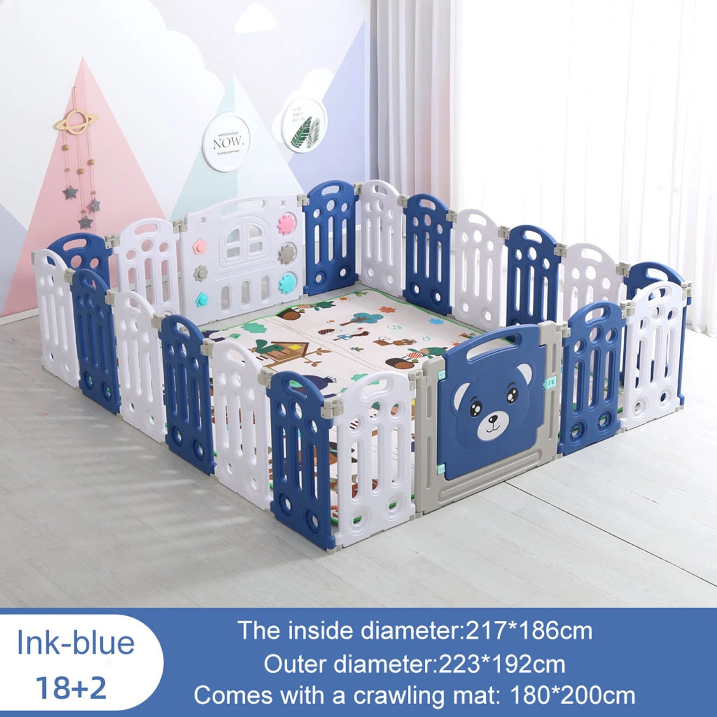 Baby Playpen – Portable Kids Activity Fence with Ball Pool and Slide