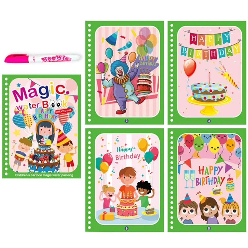 Magic Water Drawing Book with Pen – Reusable Montessori Early Learning Toy