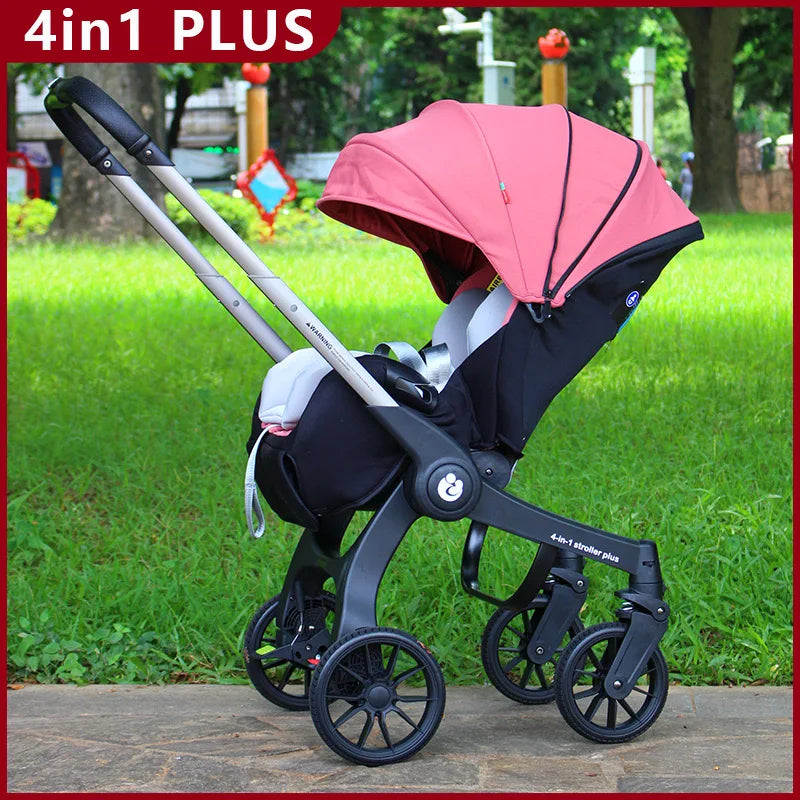 NEW 4-in-1 Baby Stroller – Foldable Multifunctional Lightweight Travel Pram with Basket Seat