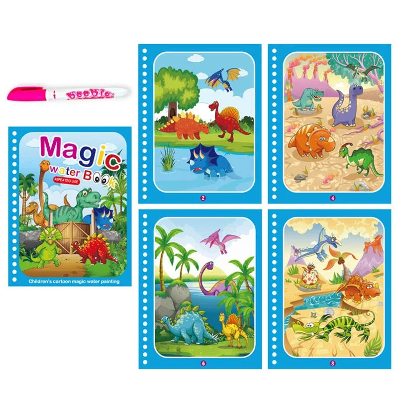 Magic Water Drawing Book with Pen – Reusable Montessori Early Learning Toy