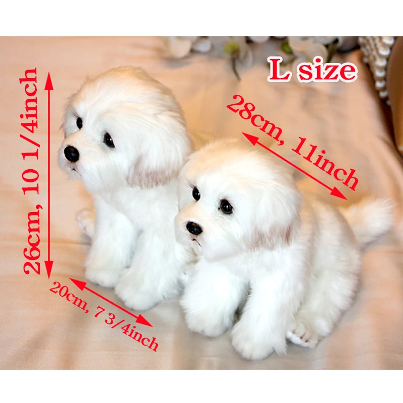 Maltese Stuffed Plush Toy Cute Simulation Pets