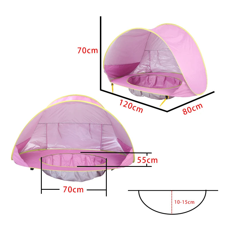 Portable Baby Beach Tent – UV Protection Sun Shelter with Mini Pool for Outdoor Play