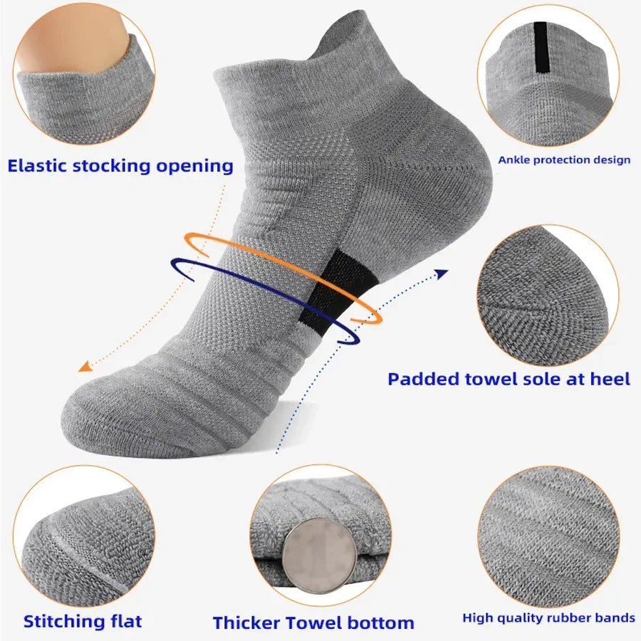 1/3 Pairs Anti-slip Football Socks Men Cotton Sock Short Long Tube Soccer Basketball Sport Socks Breathable Deodorous