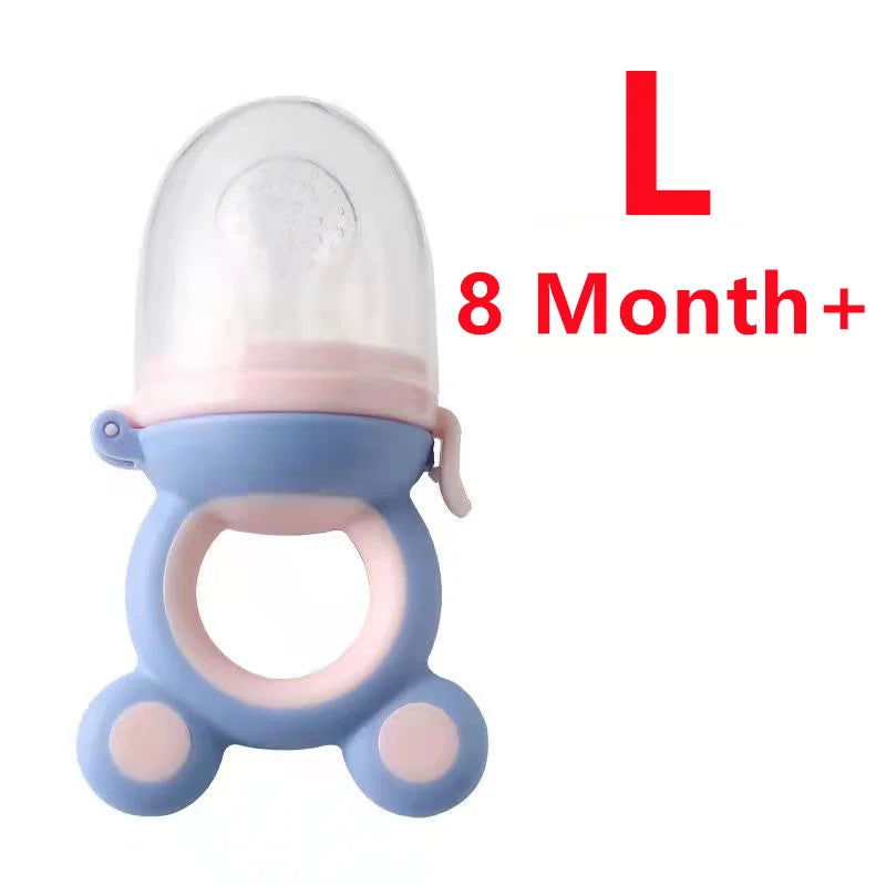 BPA-Free Silicone Baby Teether & Fruit Feeder – Nibbler with Pacifier Clip for Newborns