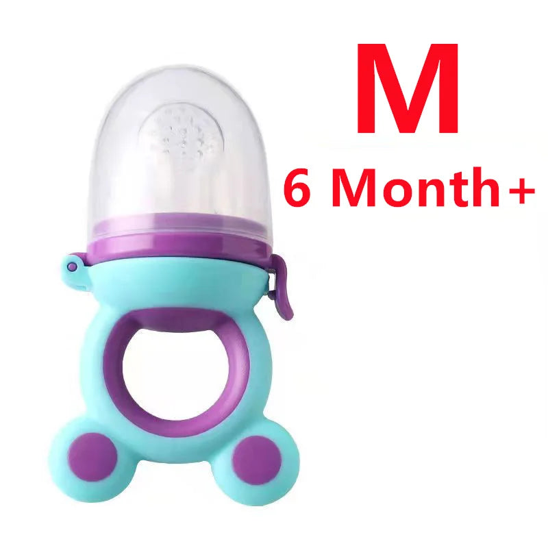 BPA-Free Silicone Baby Teether & Fruit Feeder – Nibbler with Pacifier Clip for Newborns