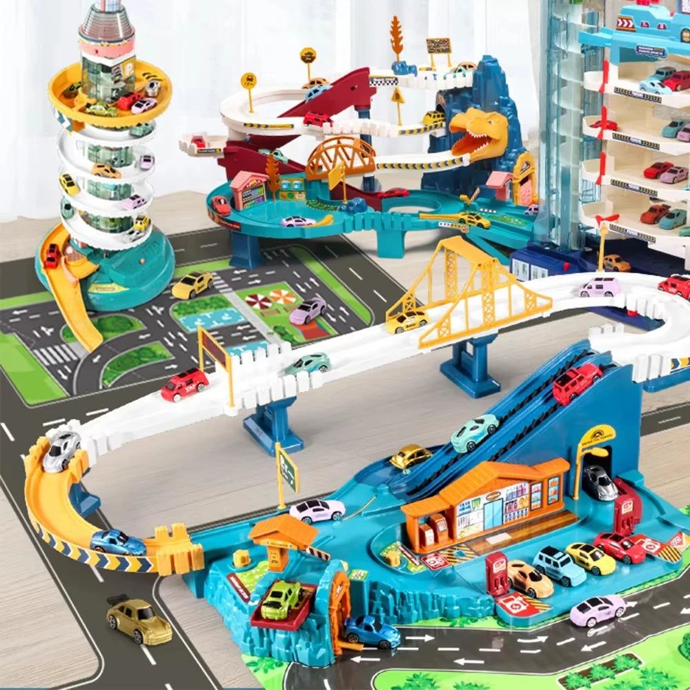 Dinosaur Mountain Electric Track Car – Adventure Racing Train Toy Set