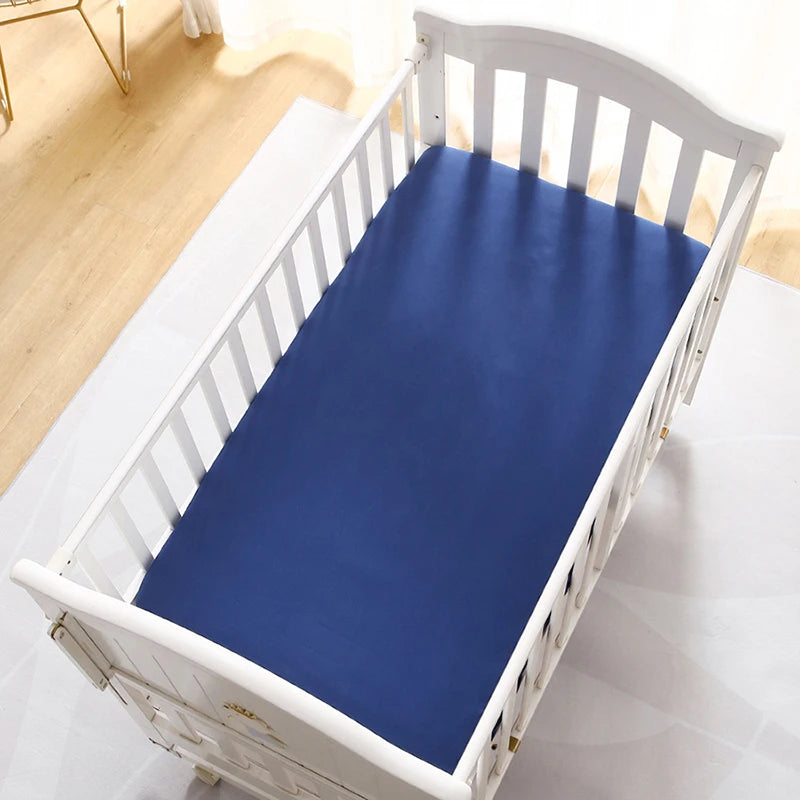 Baby Crib Sheets for Boys Girls Organic Fitted Elastic Toddler Bed Crib Mattress Sheets for Infant Unisex
