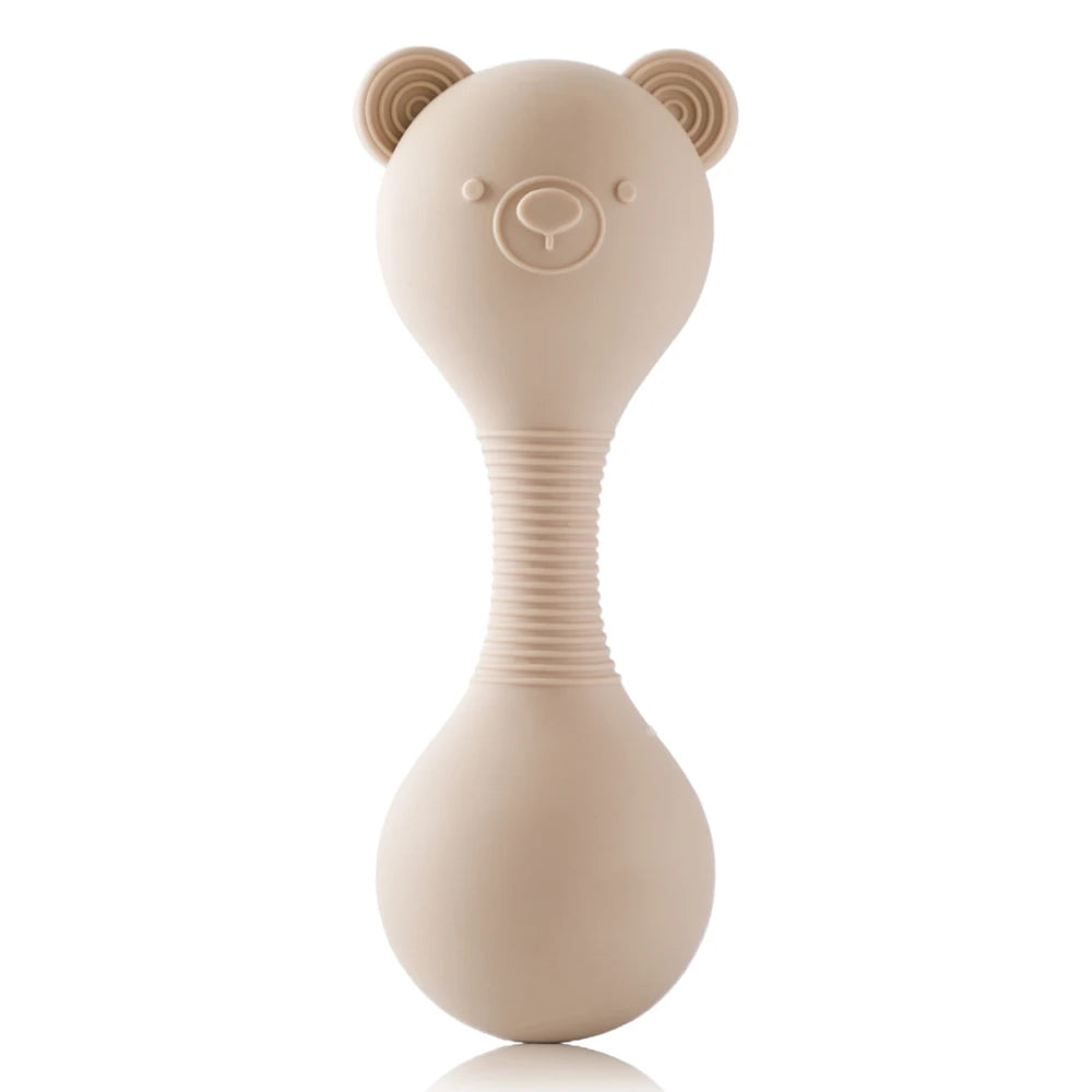 Rattles for baby Silicone Maracas Toys Cartoon Bear Sand Hammer Baby Toys 0-12 Months Rattle Silicone Teether for Baby